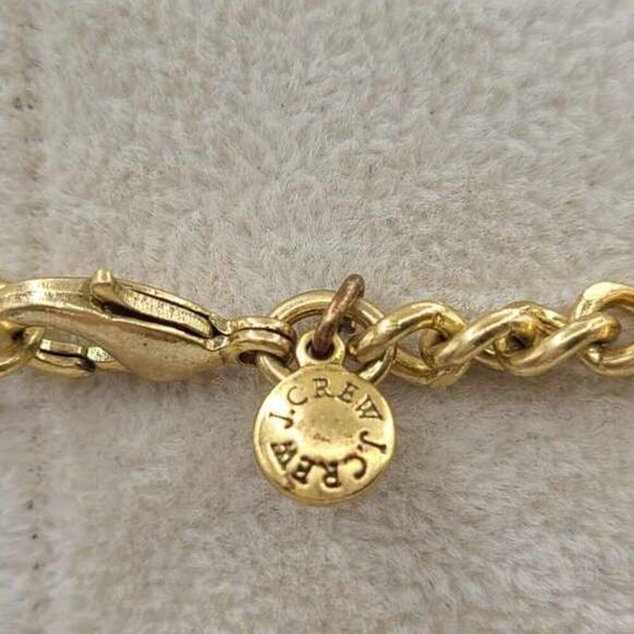 J Crew Teal Resin Clear Crystal Statement Necklace NEW!  NWOT! - Picture 5 of 9